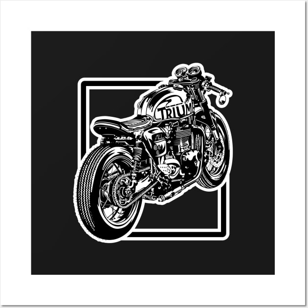 British Biker Motorcycles | Custom Vintage Cafe Racer Wall Art by SW-Longwave